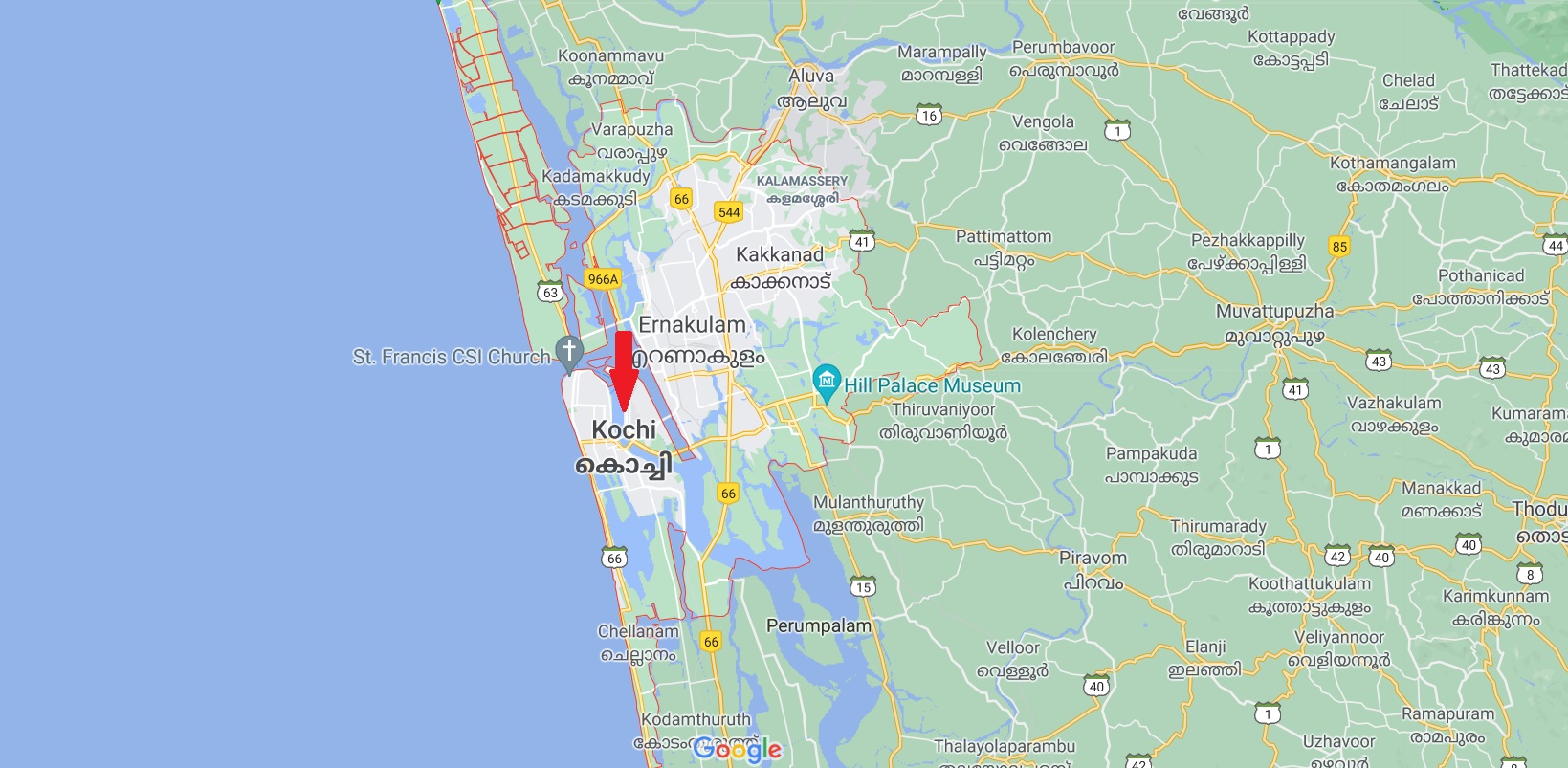 WTC Kochi Location Map