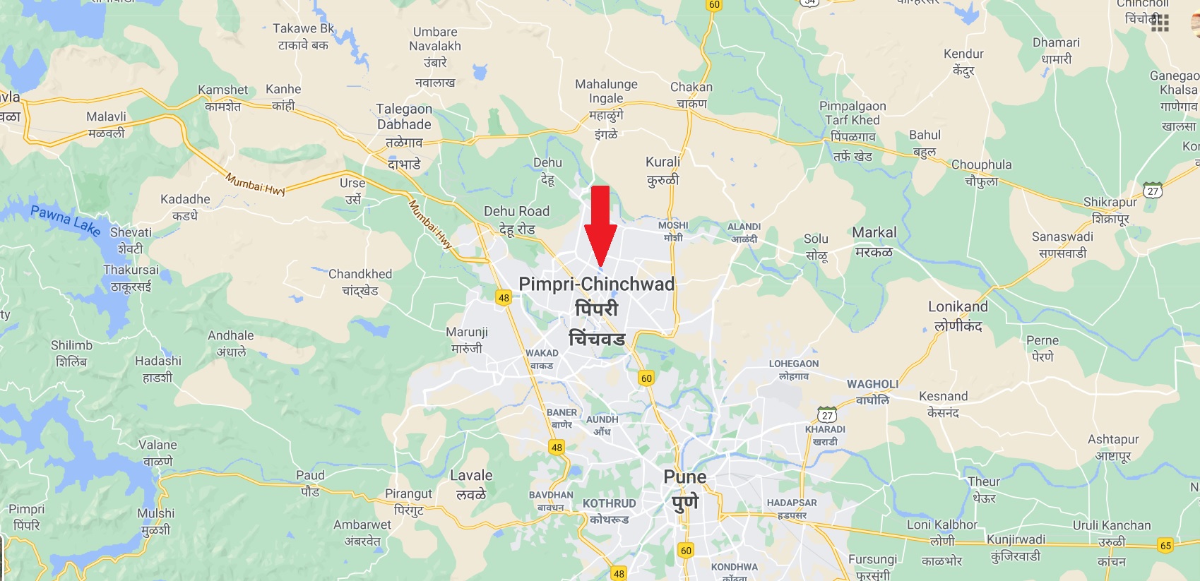 WTC Pimpri Chinchwad Location Map